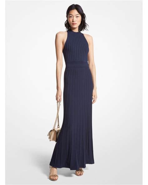 michael kors perrette knit dress|Ribbed Stretch Knit Halter Dress .